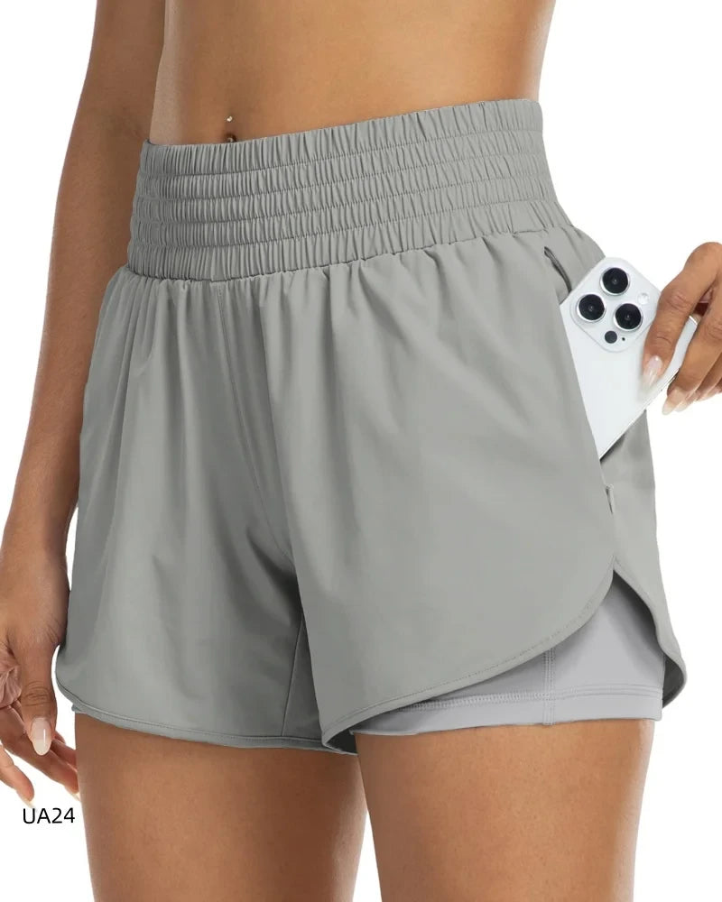 Women's High-Waisted 2-in-1 Shorts