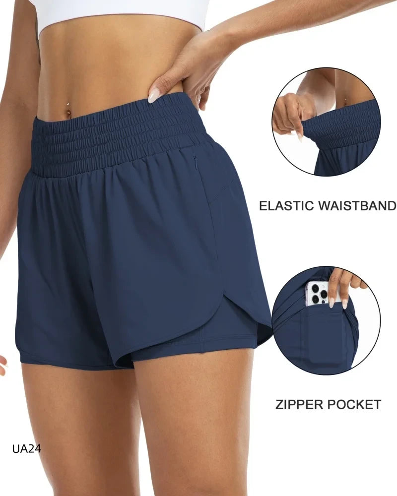 Women's High-Waisted 2-in-1 Shorts