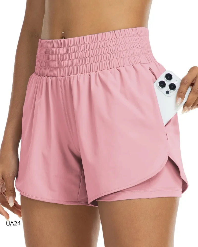 Women's High-Waisted 2-in-1 Shorts