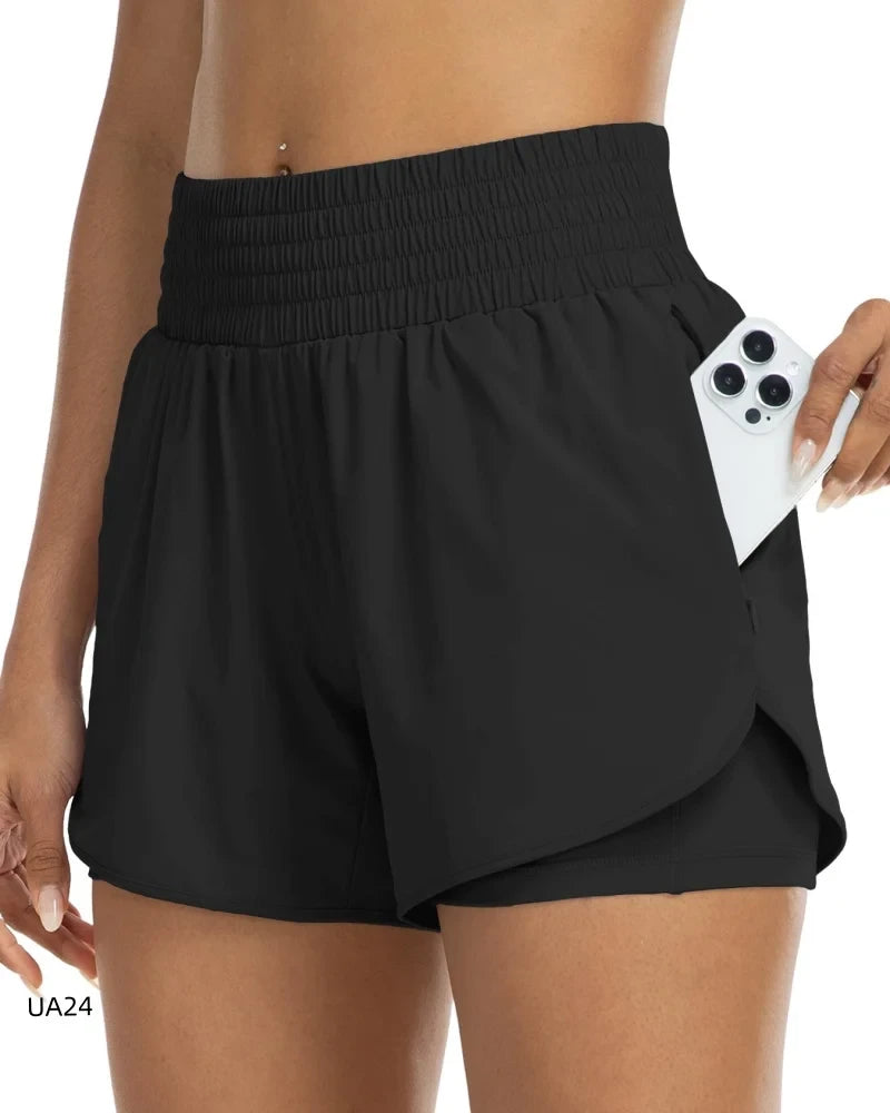 Women's High-Waisted 2-in-1 Shorts