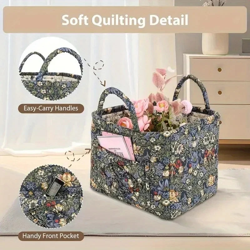 Floral Fabric Storage Bins
